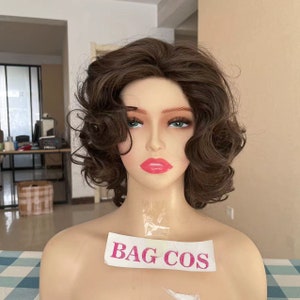 Mirabel Cosplay Wig: Encanto Cosplay, Short Brown Wavy Synthetic Hair