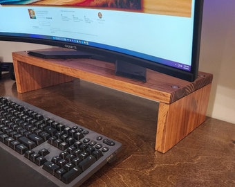 Wood Monitor Stand Monitor Riser Multiple Sizes and Colors Available