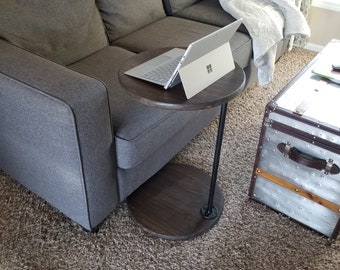 Round C Table: Wood End Table, Nightstand