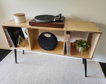 Vinyl Record Storage Console TV Stand