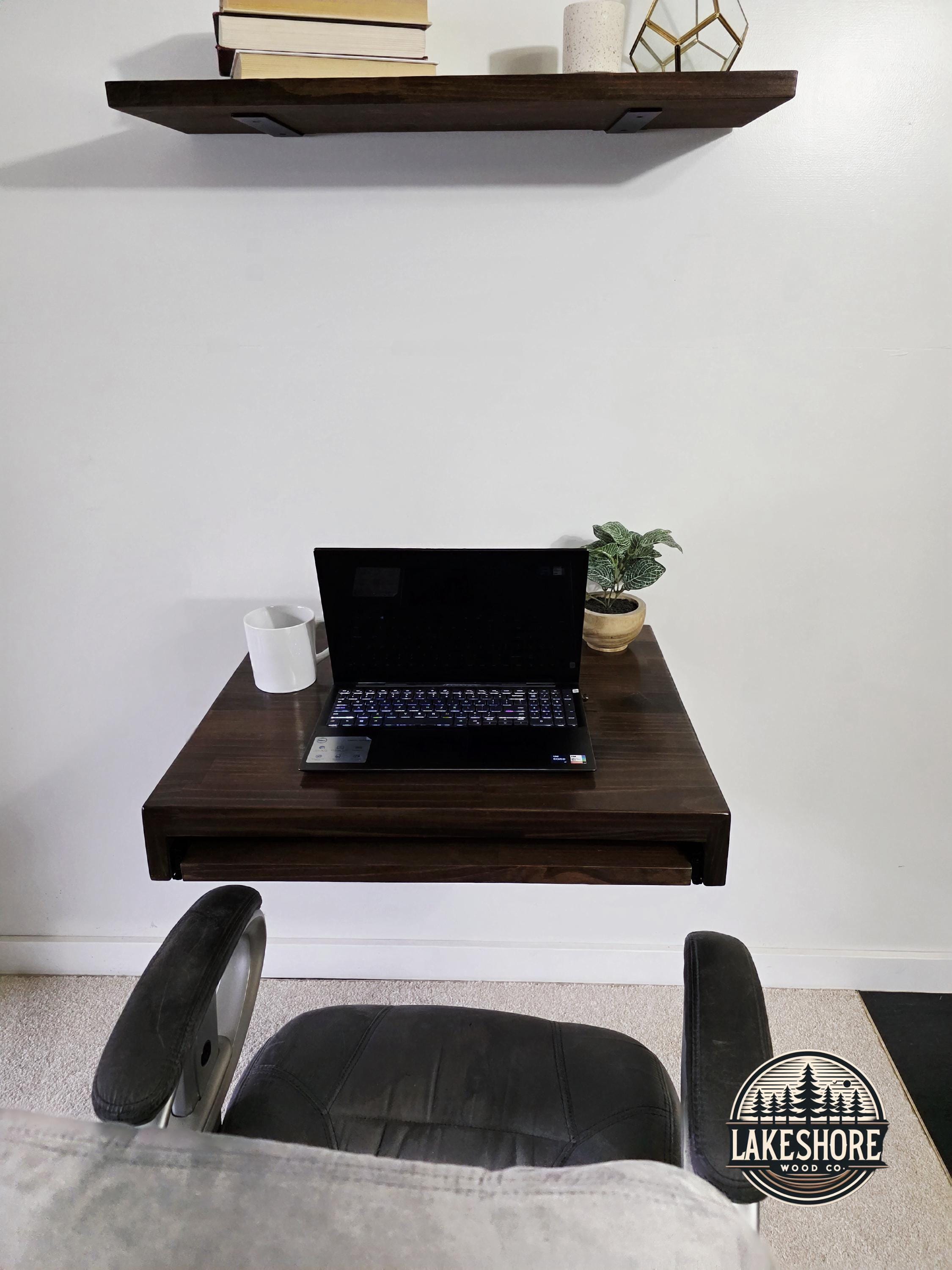 Floating Desk With Keyboard Tray - Etsy