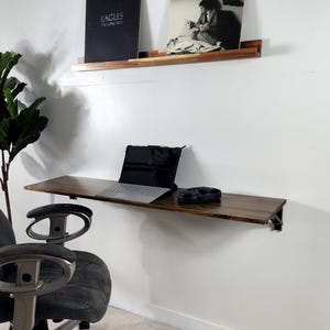 Wood Floating Flip Down Desk: Space Saving Murphy Desk