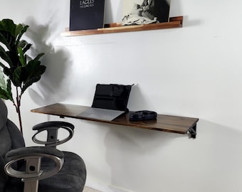 Wood Floating Flip Down Desk: Space Saving Murphy Desk