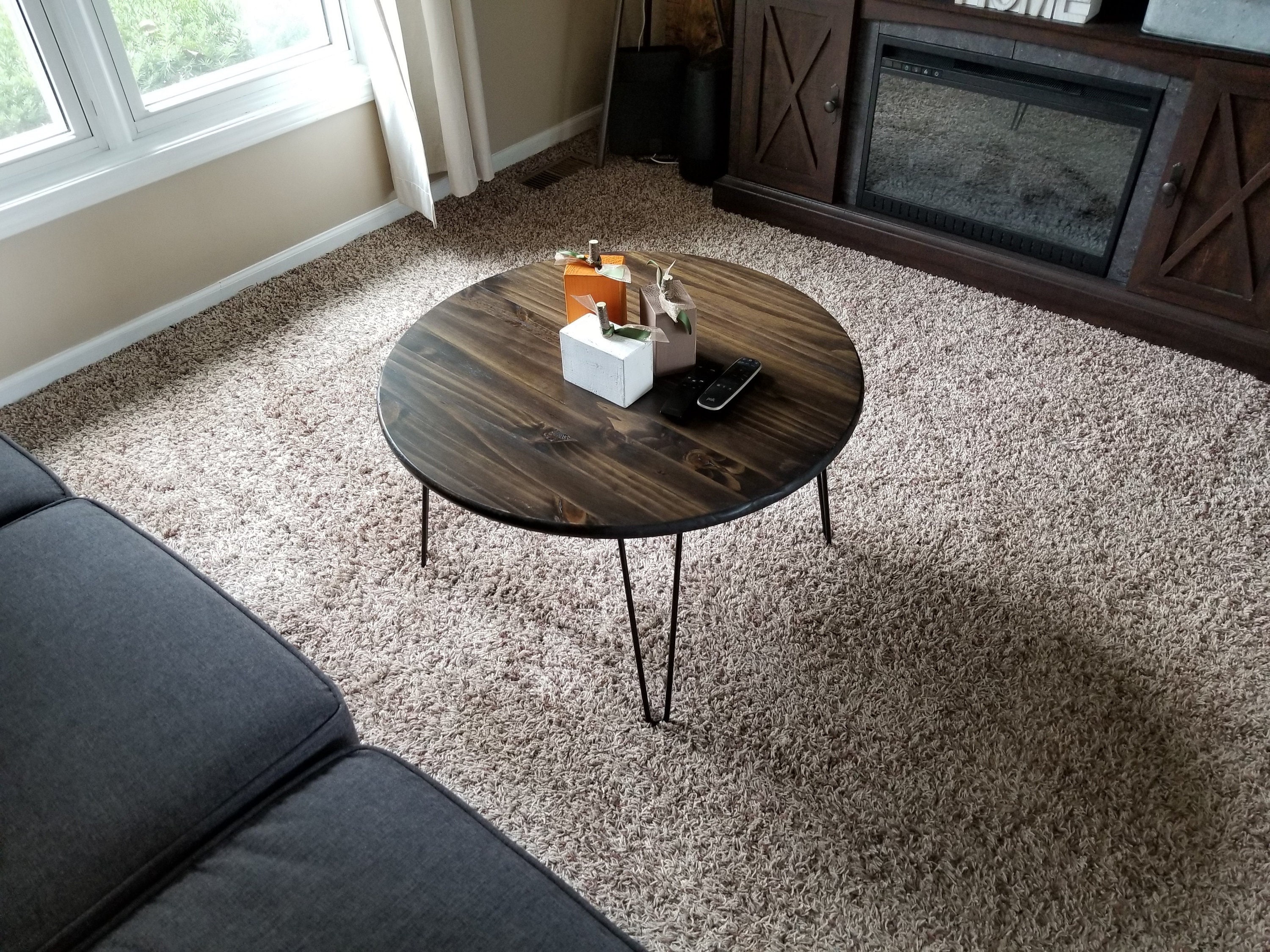 Round Wood Coffee Table, Rustic Coffee Table Round, Modern Coffee Table Round - Etsy