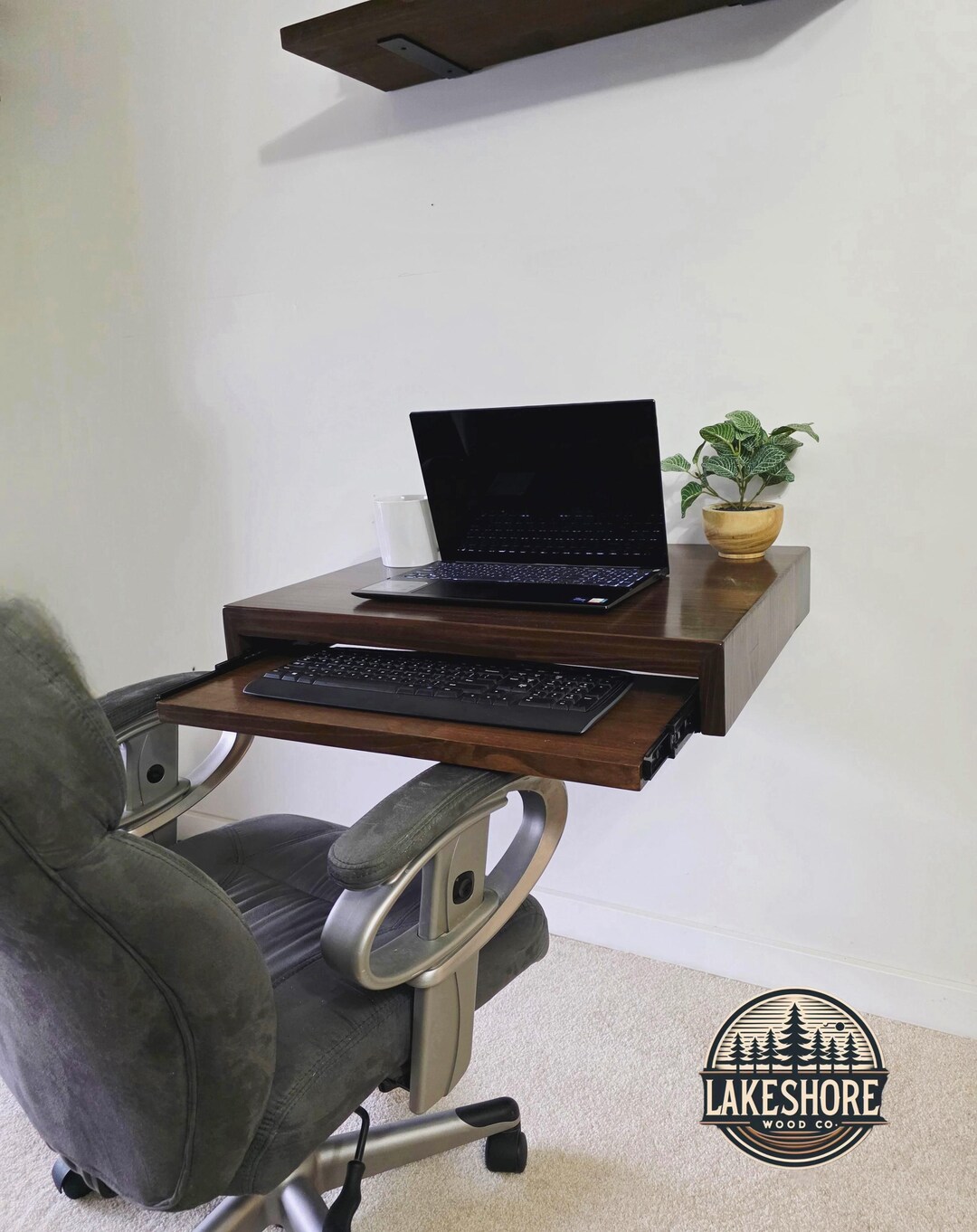 Floating Desk With Keyboard Tray - Etsy