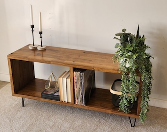 Record Player Stand with Record Storage