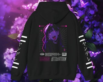 Anime Goth Girl Hoodie | Y2K Streetwear Sweater | Alt Grunge Manga Aesthetic | Japanese Streetwear Unisex Hoodie