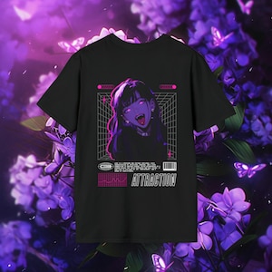 Attraction Anime Girl Shirt | Harajuku Y2K Clothing | Pastel Goth Aesthetic | Japanese Streetwear Unisex Short Sleeve Tee
