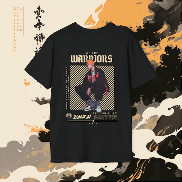 T-shirt « Warriors » Ichi-bro | Vêtements de l'an 2000 Harajuku | chemise anime vintage | T-shirt unisexe streetwear japonais à manches courtes