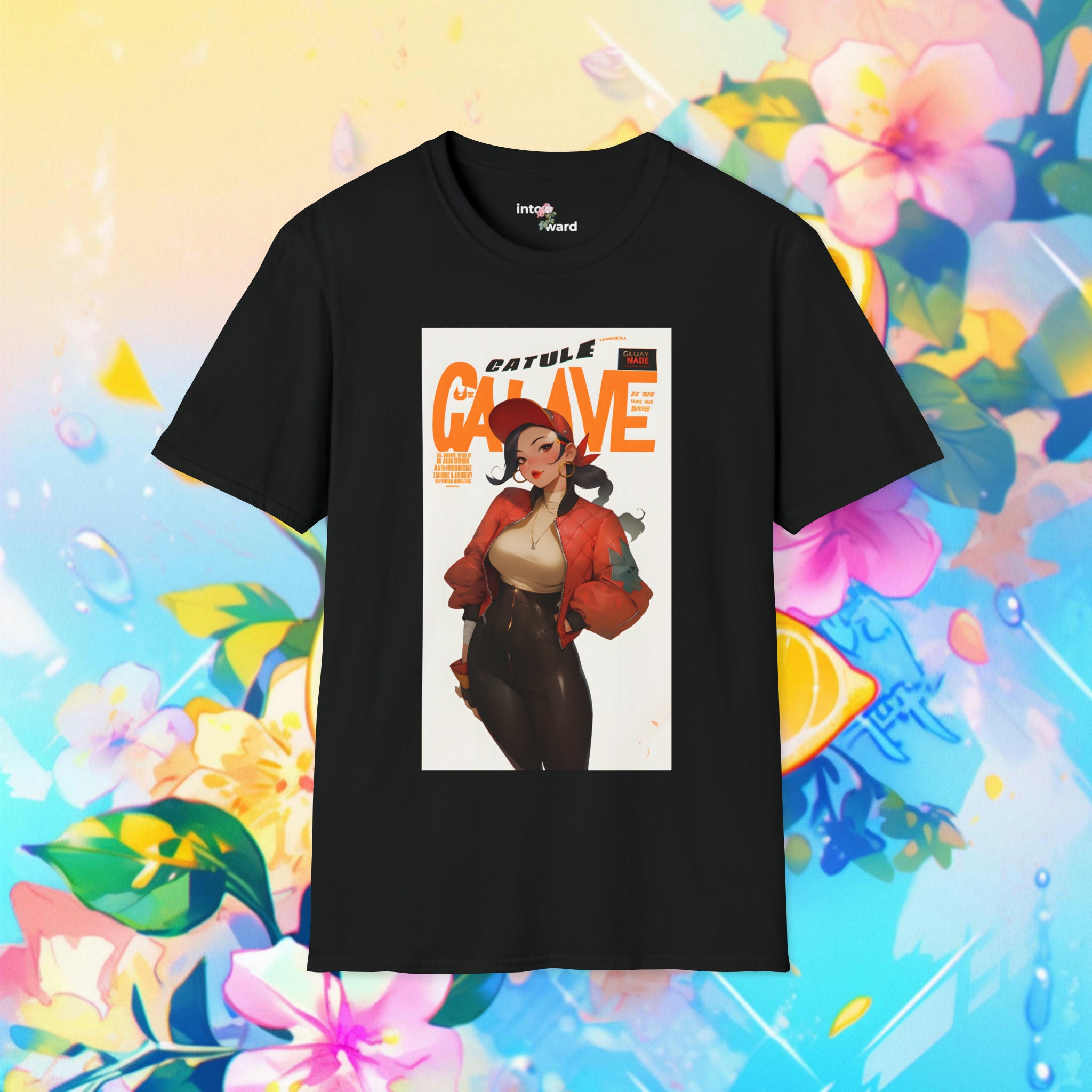 Catulé Anime Girl Shirt | Harajuku Y2K Clothing | Pastel Goth Aesthetic | Japanese Streetwear Unisex Short Sleeve Tee