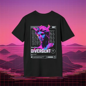Divergent Shirt | Harajuku Y2K Clothing | Vaporwave Synthwave Aesthetic | Vintage Japanese Streetwear Unisex Short Sleeve Tee