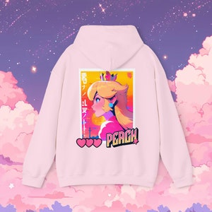 Peachy Anime Hoodie | Harajuku Y2K Clothing | Video Game Apparel | Japanese Streetwear | Gift for Her, Girlfriend