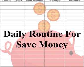 Money Saving Planner, Daily Routine Tracker (Digital Download)