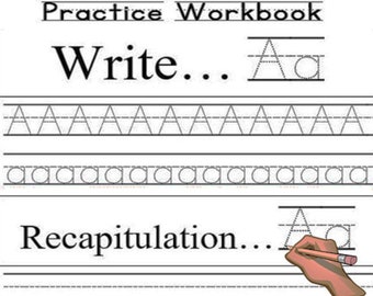 Alphabet Handwriting Practice Workbook, A-Z Printable (Digital Download)