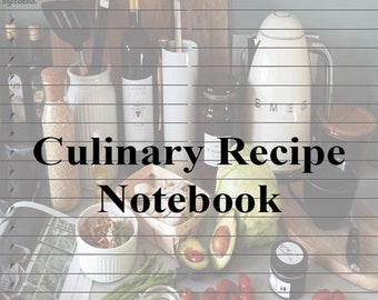 Culinary Recipe Log, Cooking Journal (Digital Download)