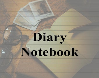 Travel Log Diary Notebook, Lined Journal (Digital Print)
