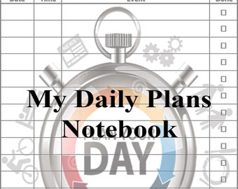 My Daily Plans Notebook, Blank Page (PDF Download)