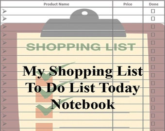 Shopping List To Do List Notebook, Simple Daily (PDF Pattern)