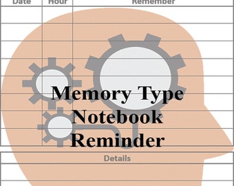 Memory Type Notebook Reminder, Task Checklist (Digital Download)