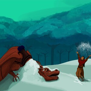 Journeying Friends Art Print | Fantasy Dragon Art