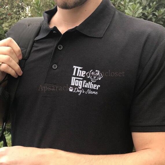 Custom the Dogfather Embroidered Polo Shirt Golden Retriever - Etsy