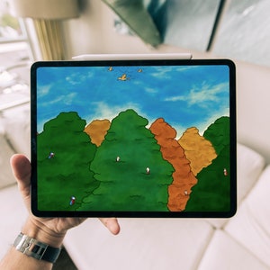 Birds in Paradise Wallpaper: Colorful Jungle Art (Digital Download)