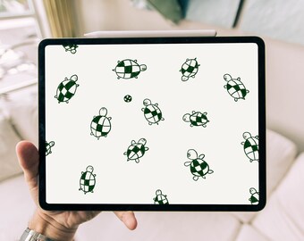 Cheeky Turtle Soccer Doodle Wallpaper, Random Green Doodle Artwork, Hand-Drawn Minimal Fun Doodle, Digital Artwork Picture, Nostalgic Art