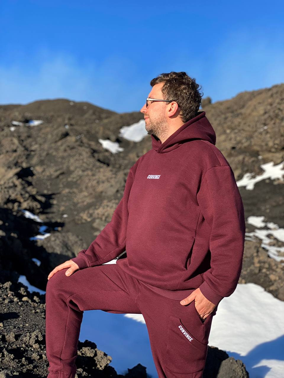 Red Clay Washed Oversize Long Hoodie
