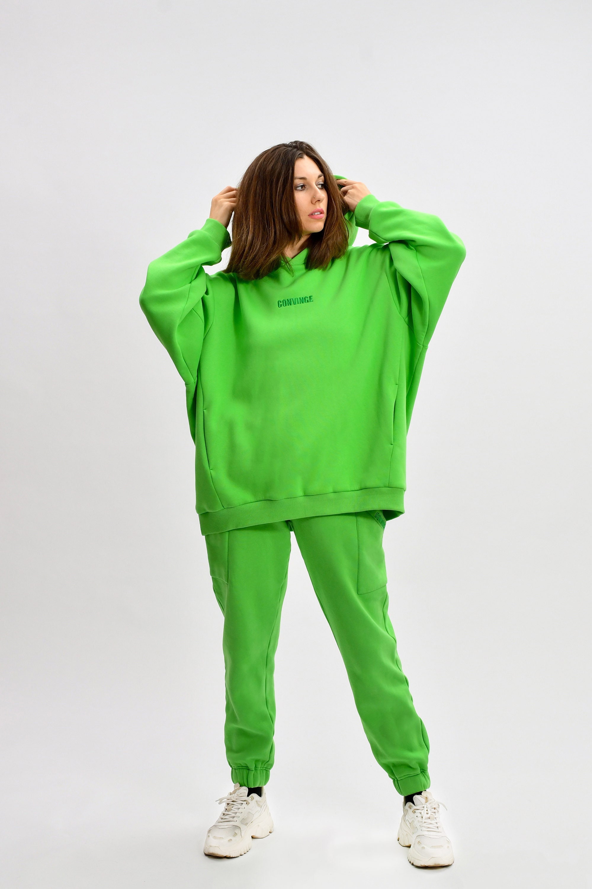 Neon green hoodie women sale