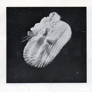 Gehäkelte Baby Schühchen aus Baumwolle nr.8 mit 2,75 mm Haken und 1950&#39;s Vintage Digital Download Muster