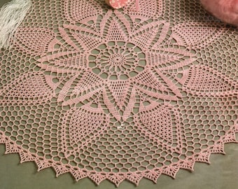 Crochet Pineapple Doily / Mandala (Doiley, Doilie) Pattern in crochet cotton no.20 for size 1mm hook 1990's Vintage Digital Download Pattern