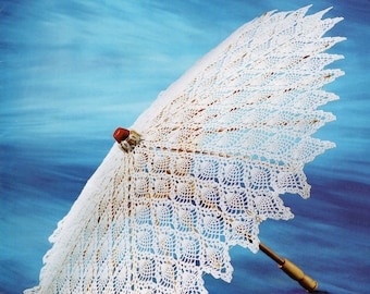 Crochet Pineapple Umbrella, Crochet Cotton no.20 for 0,75mm hook 1980's Vintage Digital Download Pattern
