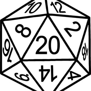 Dungeons & Dragons 20 Sided Dice Cookie Cutter - 50mm - Cutter and Imprint