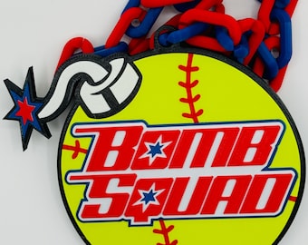 Softball Bomb Squad Hype Chain for Tournaments, Youth Leagues!