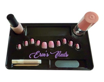 Press-On Nail Organizer Tray | Nail Tech Workstation | Press-On Nail Assembly & Prep Tray | Personalized Nail Business Organizer