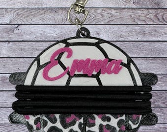 Custom Soccer Leopard Hair Tie Holder