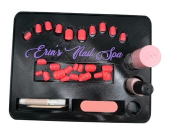 Deluxe Press-On Nail Organizer Tray | Nail Tech Workstation | Press-On Nail Assembly & Prep Tray | Personalized Nail Business Organizer