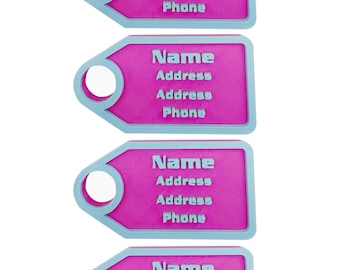 Custom 3-d printed bag tags-set of 4