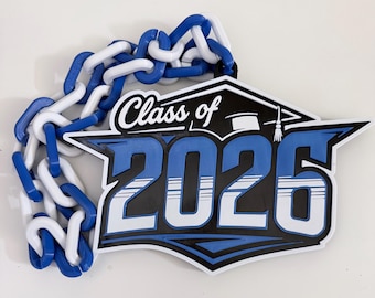 Personalized Class of 2026 Graduation Chain Necklace | Senior Grad Gift | Graduation Decor | Custom Graduation Keepsake Photo Prop