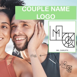 2 Name Logo, Couple Logo, Custom Name Logo, Minimalistic Logo, Tattoo Logo Design, Personalized Name Logo, TikTok Logo