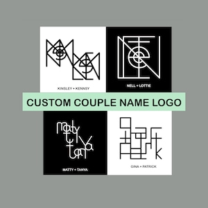 Individuell - Persönliches Paar Namen Logo - Poster! Geschenk für Paar, Namenslogo, Monogramm Logo, Namenstattoo, Paar-Tattoo, Monogramm-Tattoo, TikTok