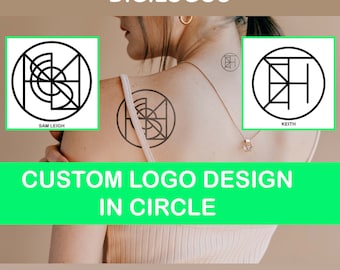 Custom Name Logo In Circle, Personalized Name Logo Design, Digital File, Logo SVG