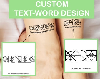 Custom Text Tattoos, Custom Quote, Words, Hashtag, Names Designs, Custom Word Design, Tattoo Design, Minimal Tattoo Design