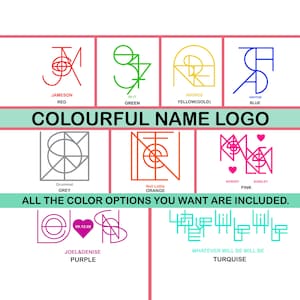 Colourful Name Logo Design, Custom Name Logo Design, Minimalist Logo, Name Logo SVG, Personalized Name Logo