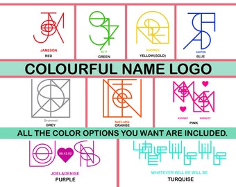 Colourful Name Logo Design, Custom Name Logo Design, Minimalist Logo, Name Logo SVG, Personalized Name Logo