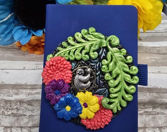 Handmade Owl & Sloth Polymer Clay Journal: Art Sketchbook