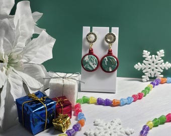 Christmas ornament  Clay Earrings