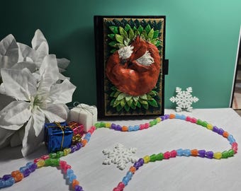 Hand Sculpted Fox Journal: Polymer Clay Fantasy Notebook