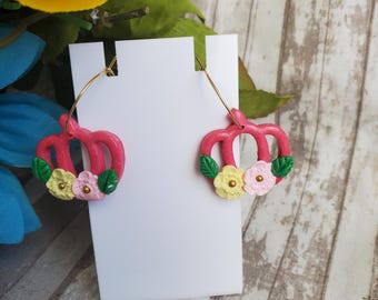 Skinny Pumpkin Clay Earrings Halloween