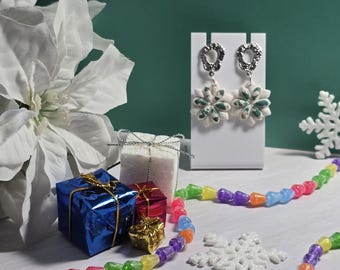 Christmas snowflake Clay Earrings